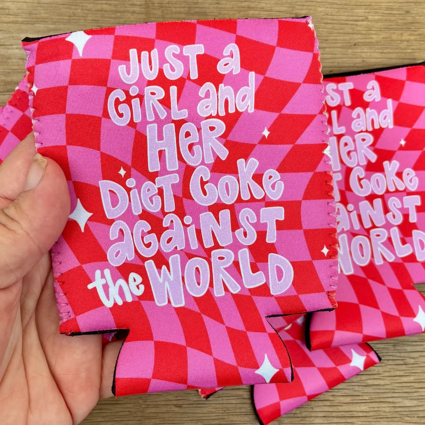 Just a Girl & Her Diet Coke Can Koozie