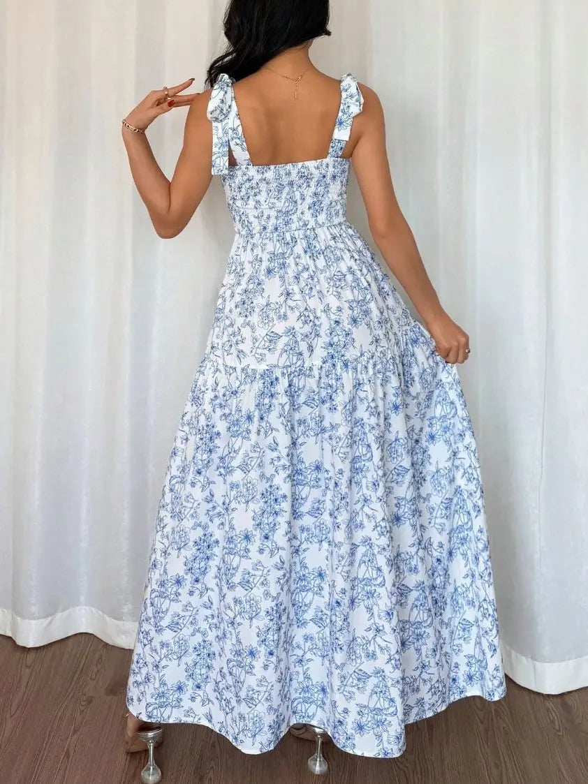 French Romance Bow Strap Dress
