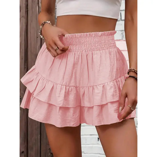 Summer Frilly Tiered Ruffled Shorts