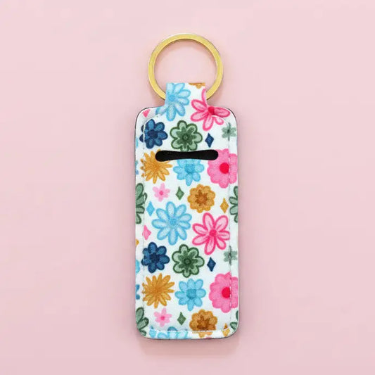Lip Balm Keychain Holder - Watercolor Florals