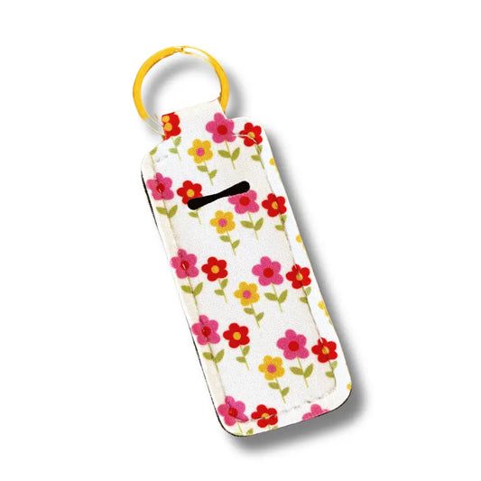 Floral Lip Balm Keychain Holder