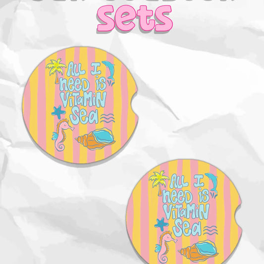 All I Need is Vitamin Sea Car Coasters