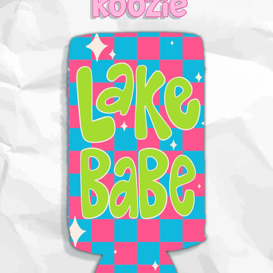 Lake Babe Slim Can Koozie