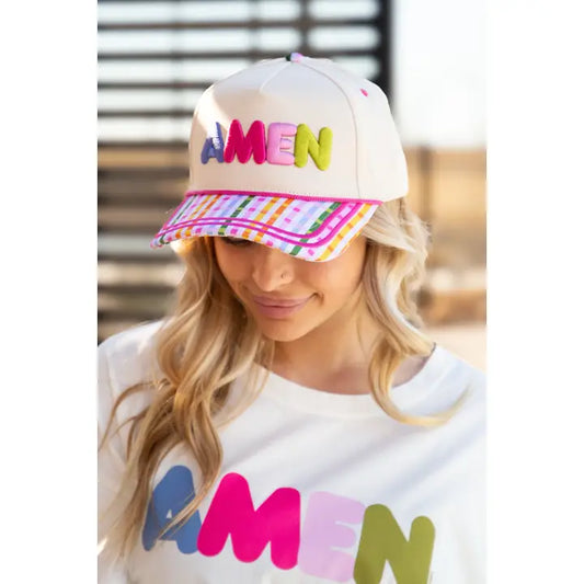 Amen Hat with Plaid Bill