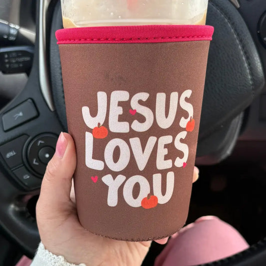 Fall Jesus Loves You Drink Sleeve-Large