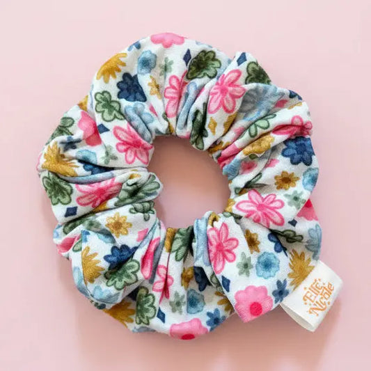 Watercolor Floral Scrunchie
