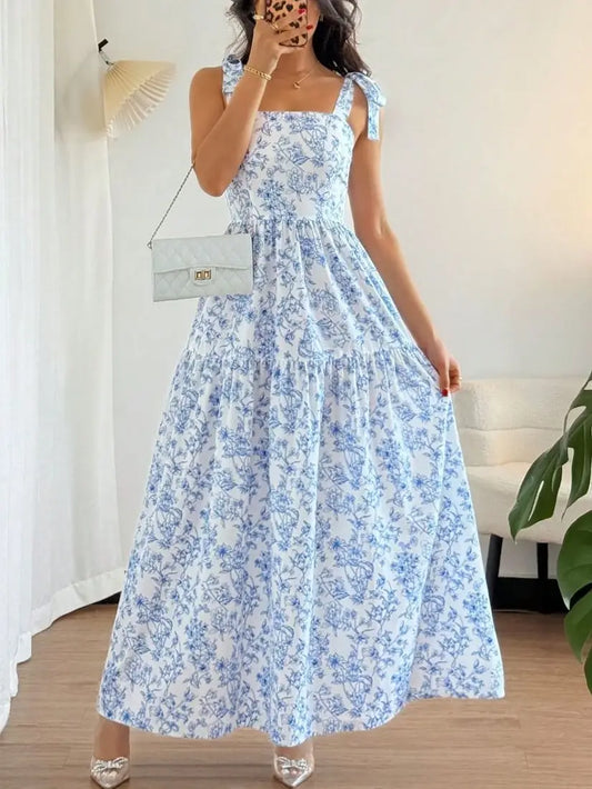 French Romance Bow Strap Dress