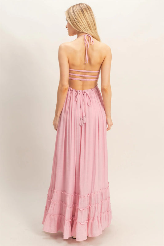 Smocked Halter Maxi Dress